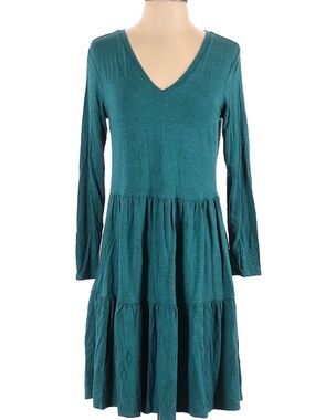 MATILDA JANE teal knit tiered long sleeve dress—Size Small